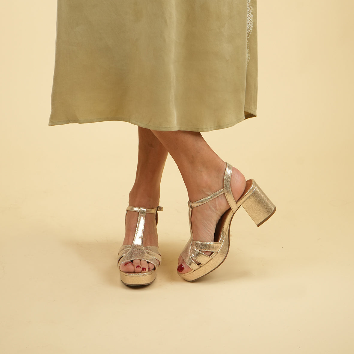 Charlie Vegan Platinum Mid Sandal by Esska Shoes Ltd