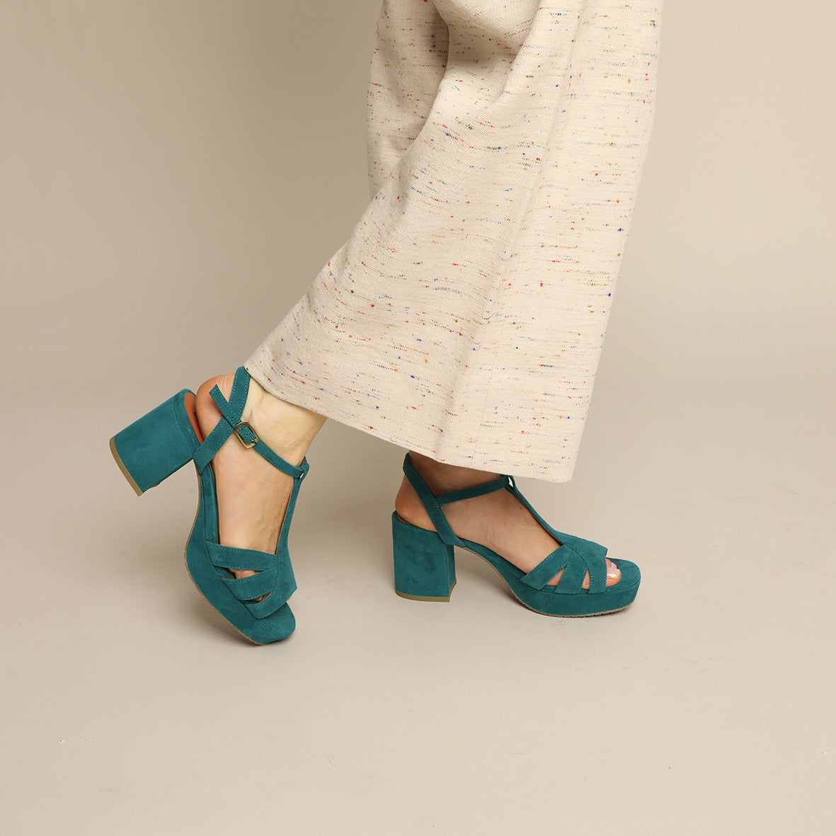 Charlie Teal Mid Sandal by Esska
