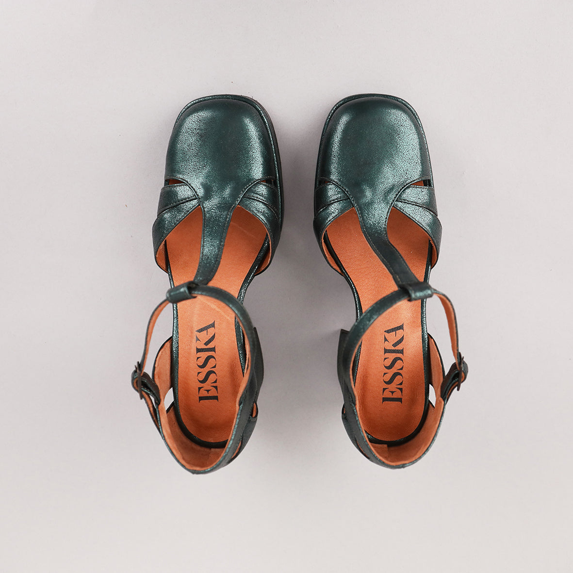 Chaza Metallic Green Mid Shoe by Esska