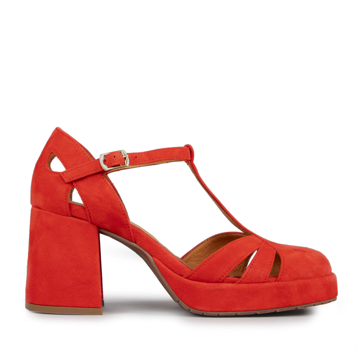 Chaza Red Suede Mid High Shoe by Esska
