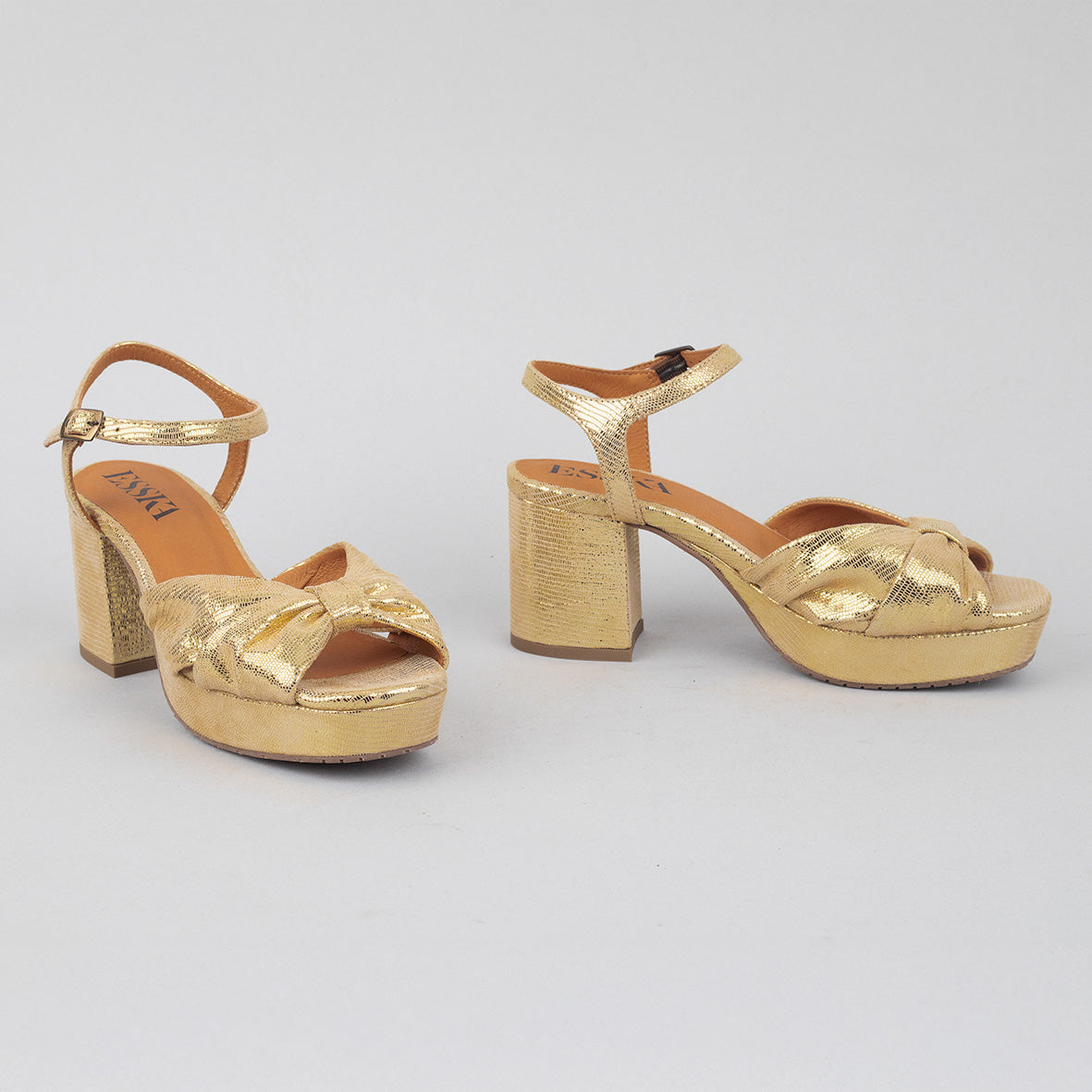 Chilli WIDE Gold Mid Sandal by Esska Shoes Ltd