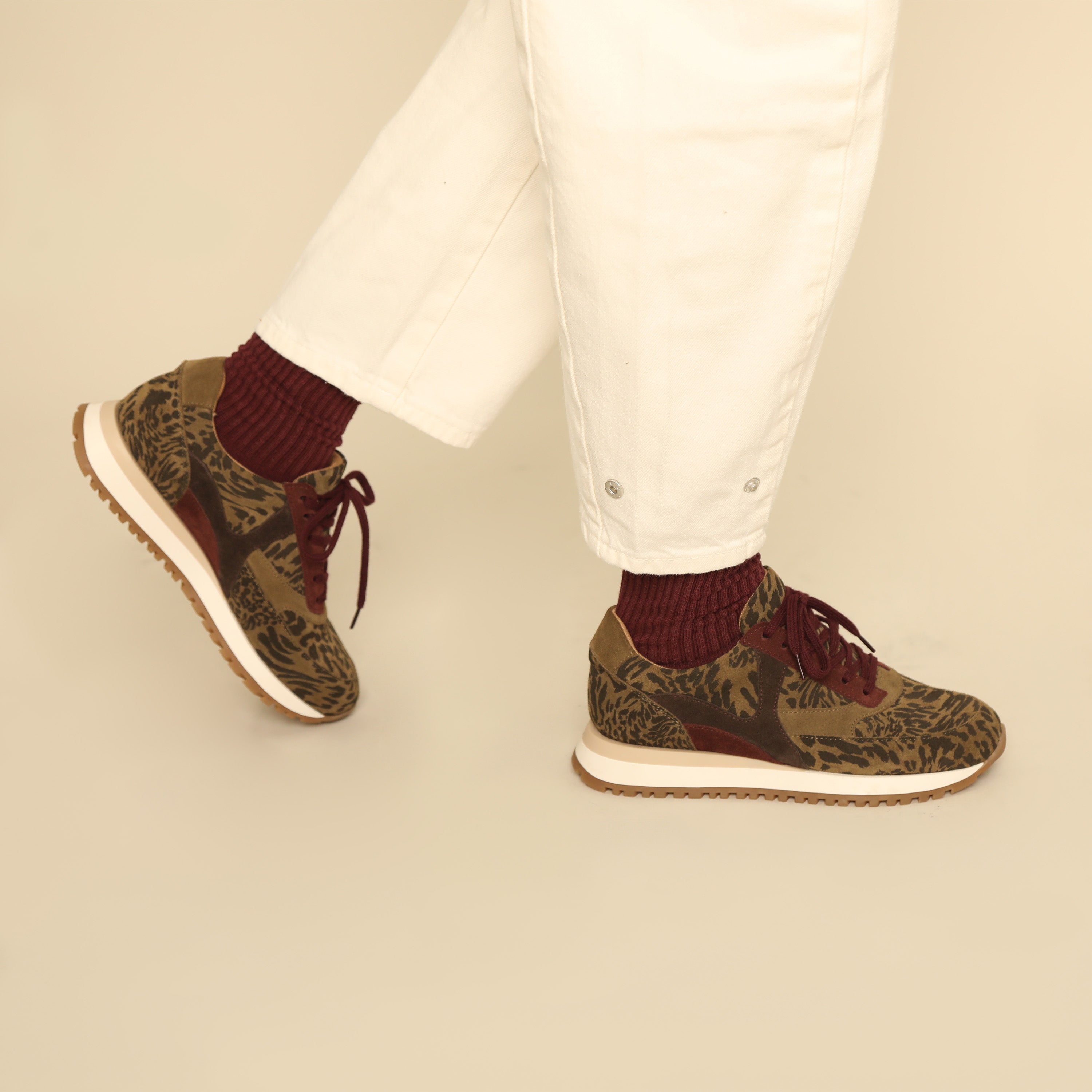Cinda Khaki Leopard Trainer by Esska