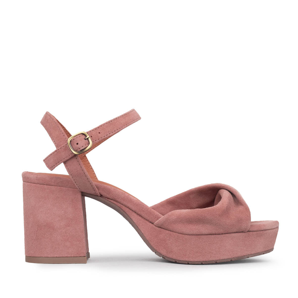 Claire Dusty Pink Mid Sandal by Esska