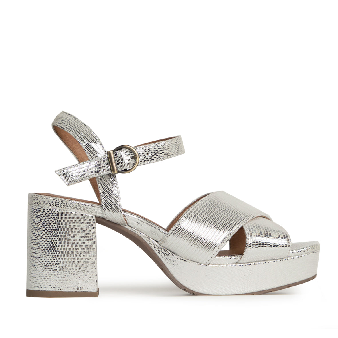 Clara Silver Mid Sandal by Esska