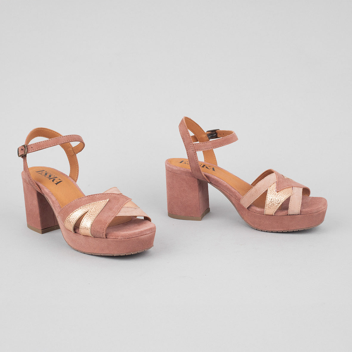 Cleo Dusty Pink Mid Sandal by Esska