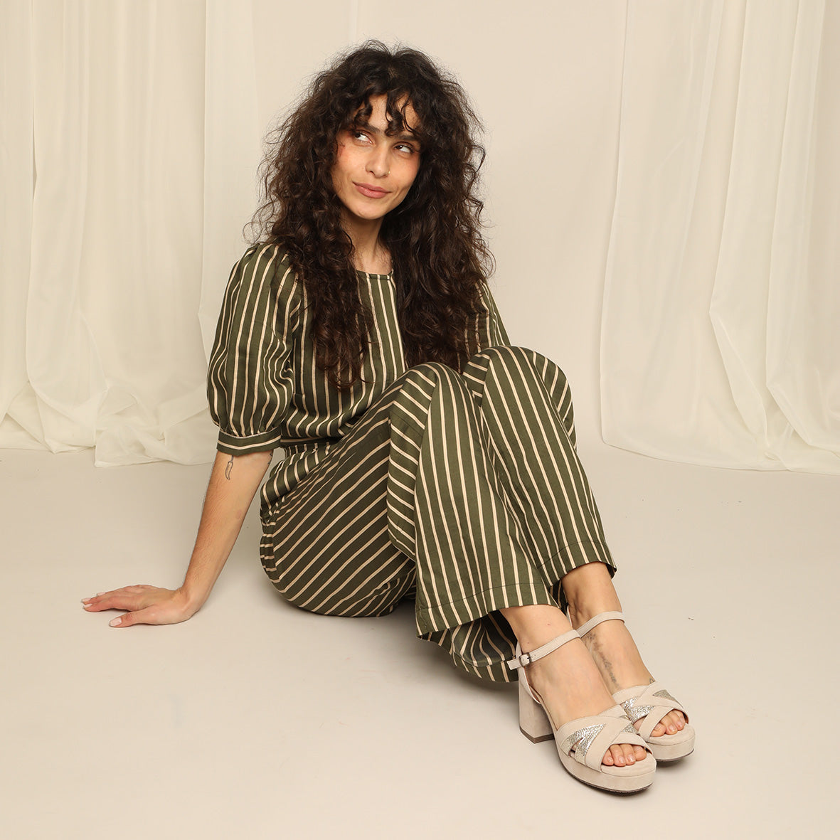 Cleo Stone Mid Sandal by Esska