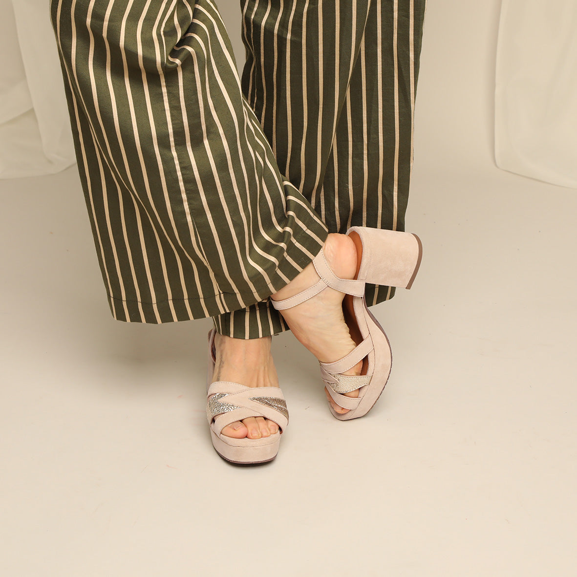 Cleo Stone Mid Sandal by Esska