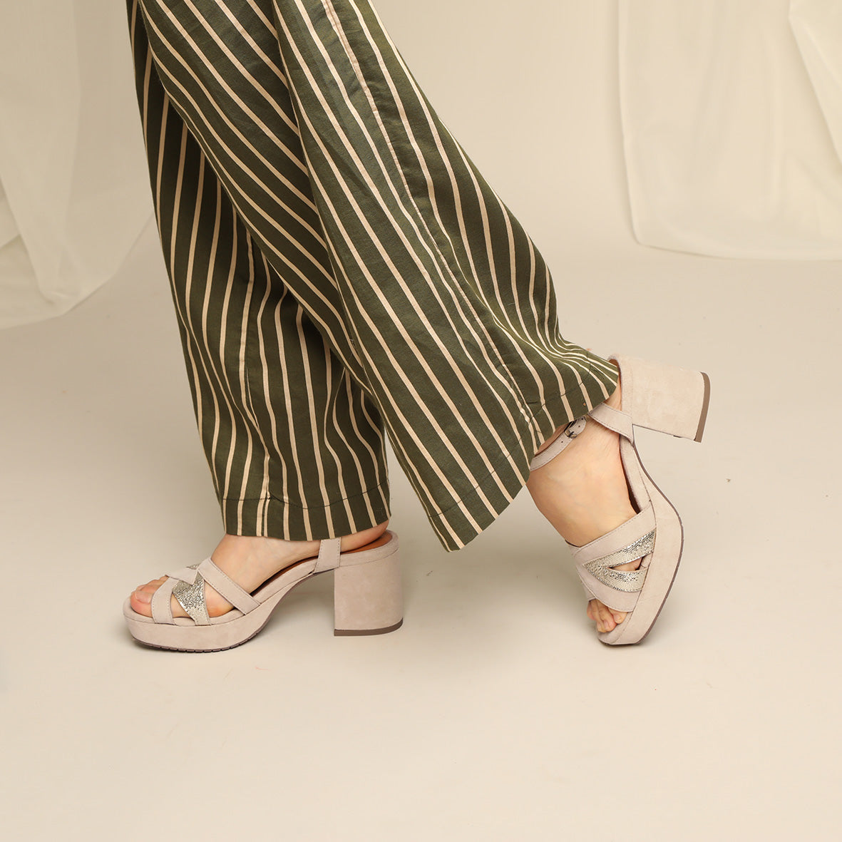 Cleo Stone Mid Sandal by Esska