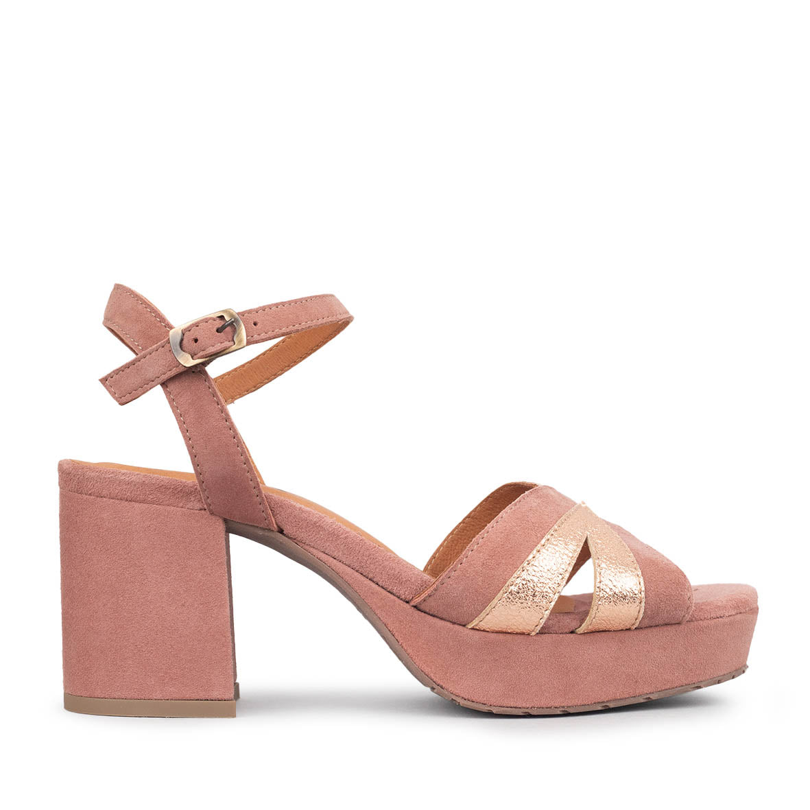 Cleo Dusty Pink Mid Sandal by Esska