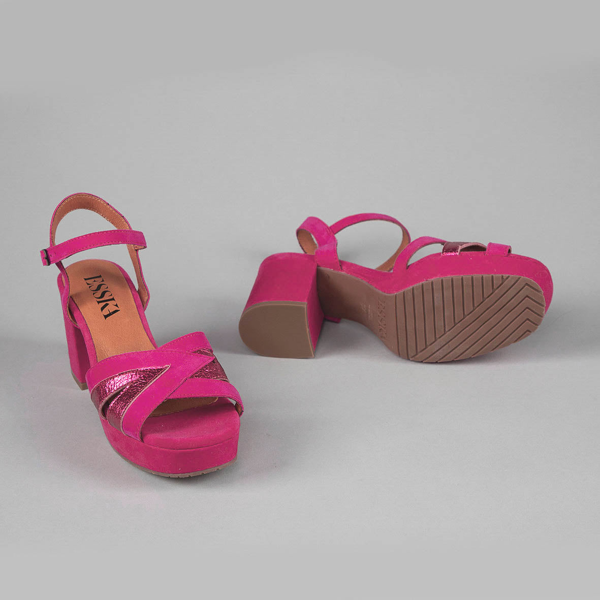 Cleo Fuchsia Mid Sandal by Esska