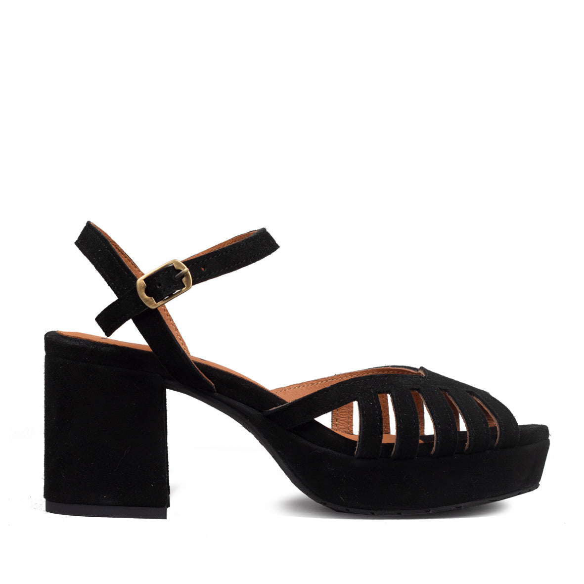 Cristi Black Mid Sandal by Esska