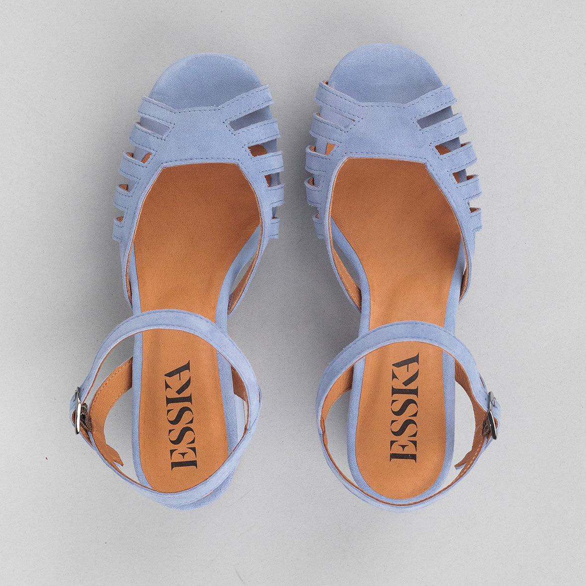 Cristi Blue Mid Sandal by Esska