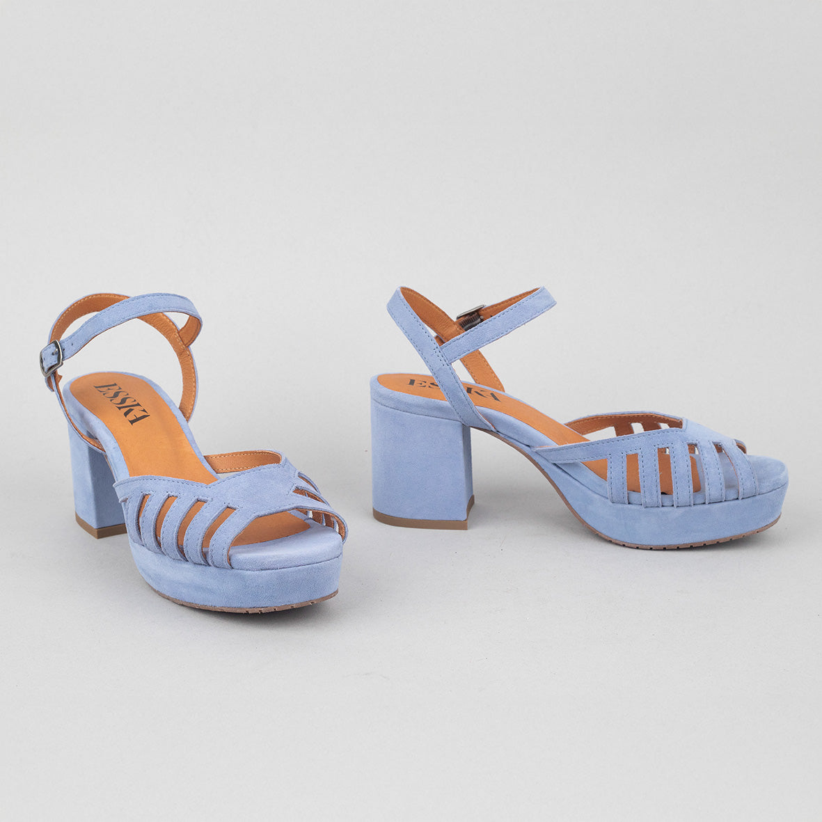Cristi Blue Mid Sandal by Esska