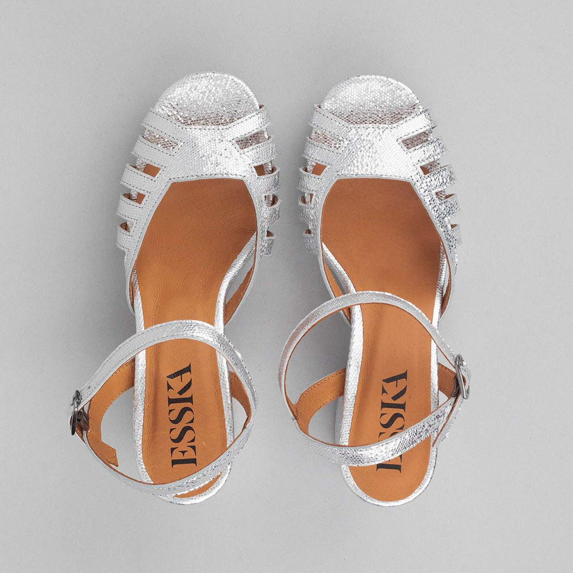 Cristi Silver Mid Sandal by Esska