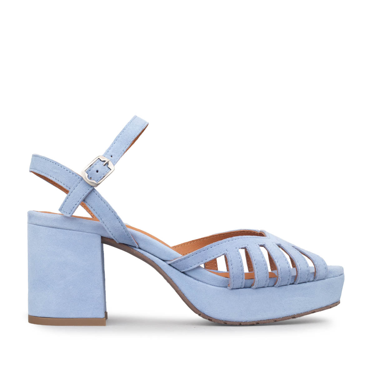 Cristi Blue Mid Sandal by Esska