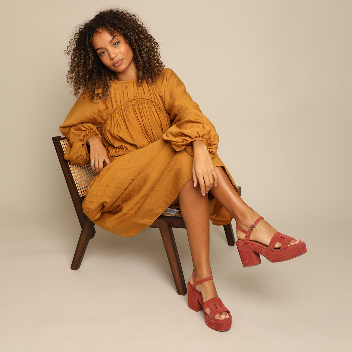 Donna Rust Mid Sandal by Esska