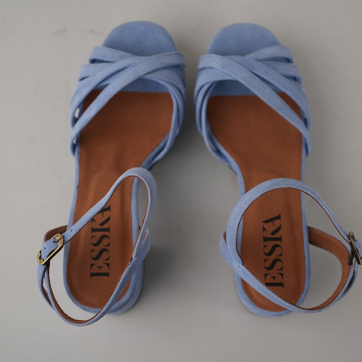 Sample - Casey Blue - Size 37 UK4 Mid Sandal by Esska