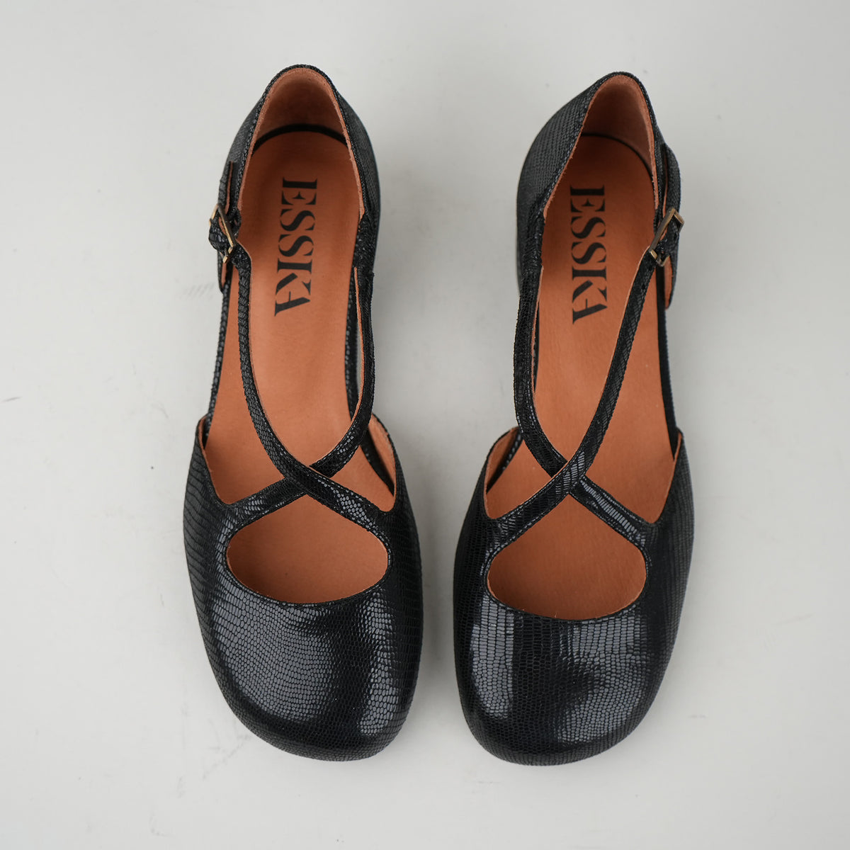 Sample - Rebecca Metallic Black - Size 37 UK4 Low Shoe by Esska
