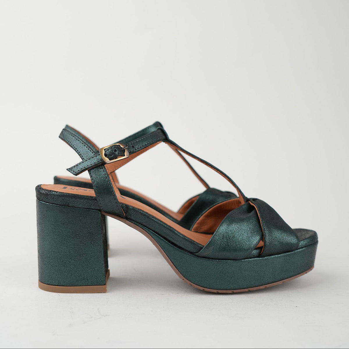 Sample - Celia Metallic Bottle Green - Size 37 (UK4)