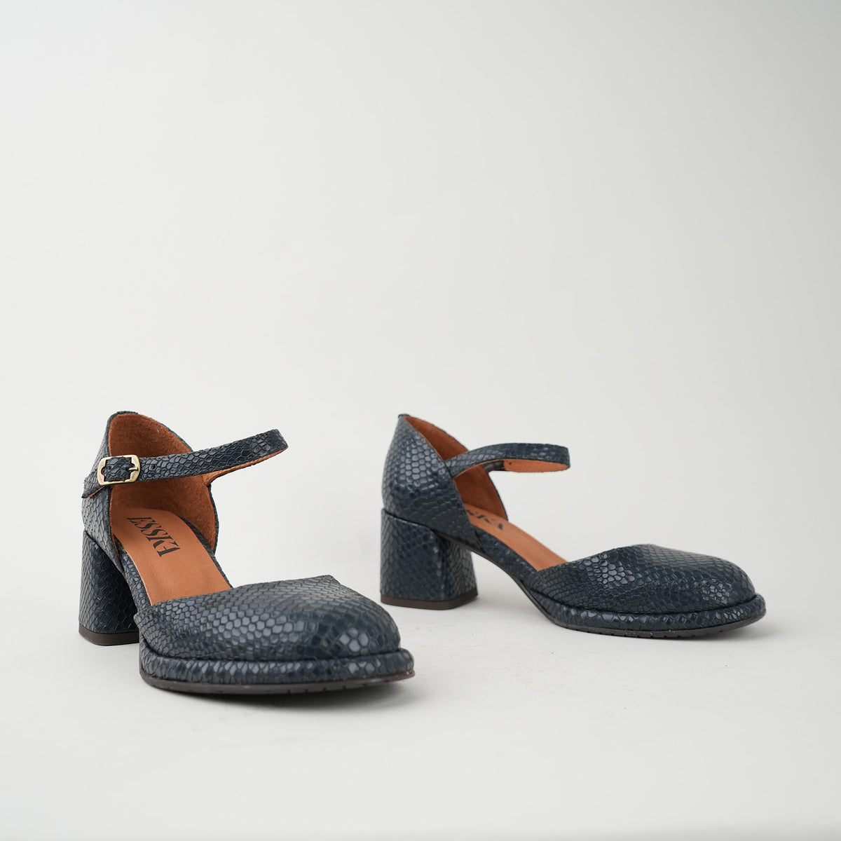 Sample - Maria Navy Snake - Size 37 (UK4)