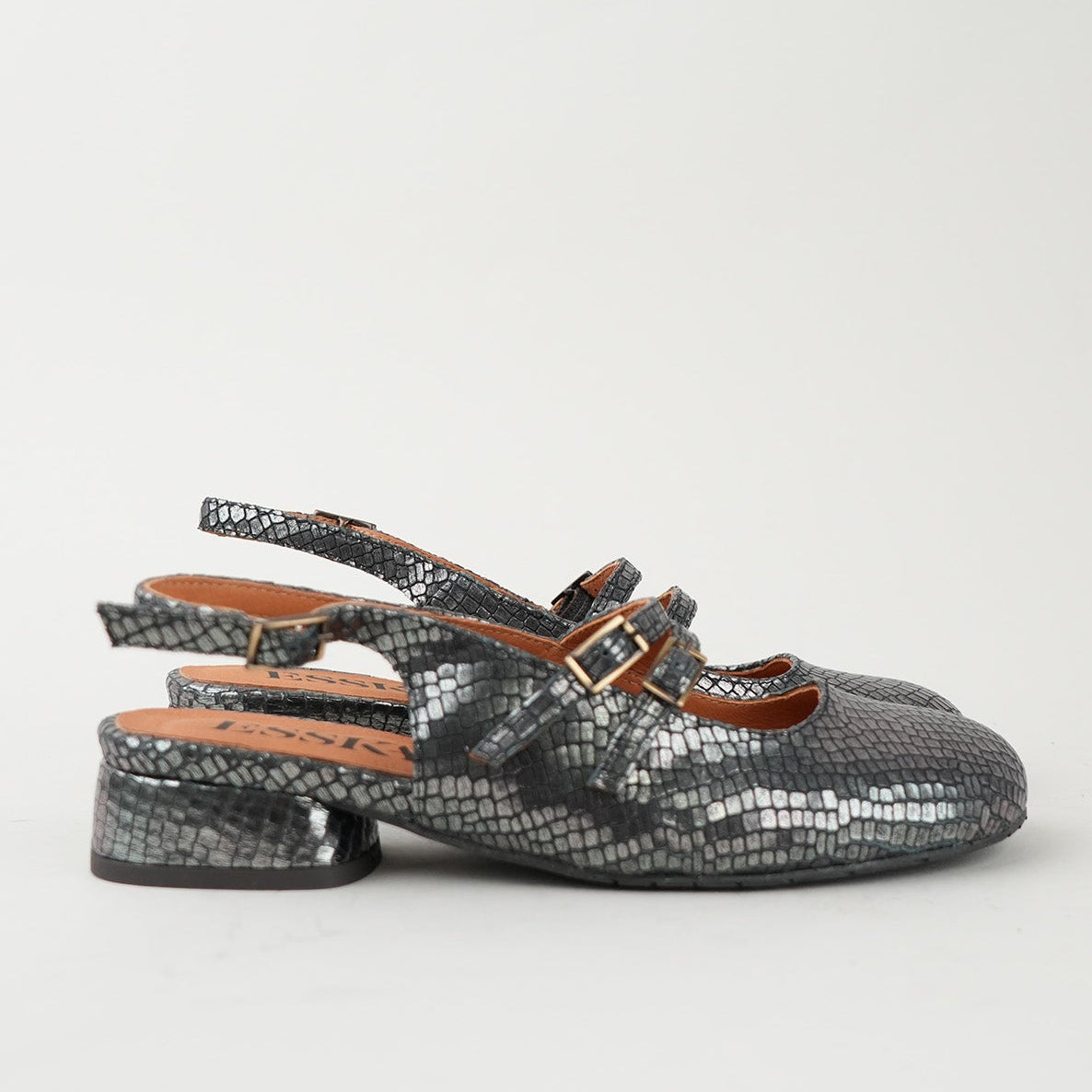 Sample - Rhianna Metallic Iron Rept - Size 37 (UK4)