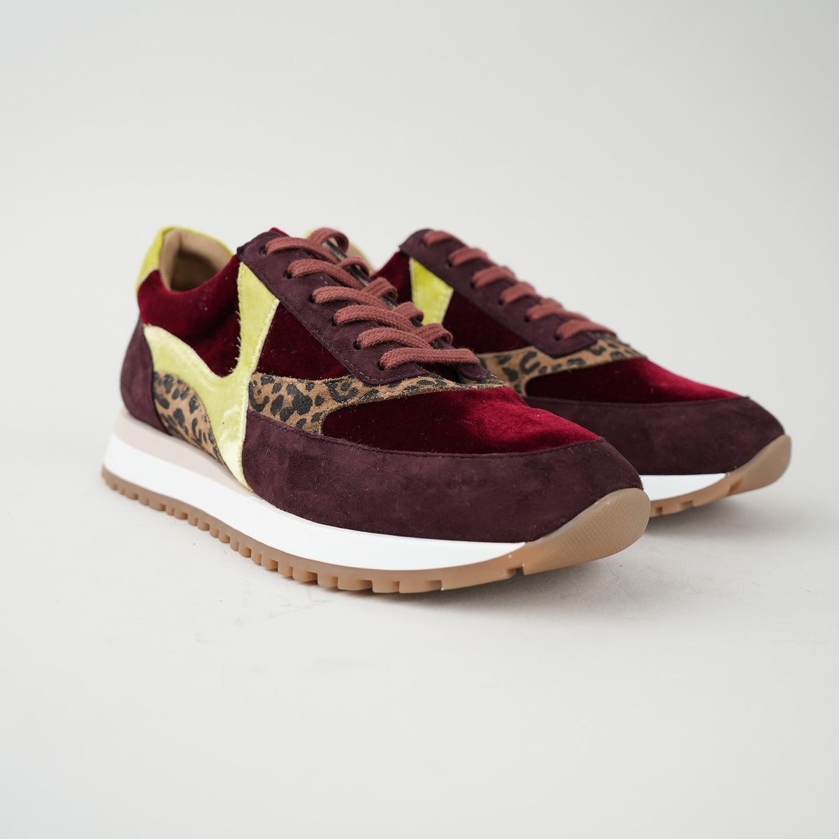 Sample - Cinda Burgundy & Leopard - Size 37 (UK4)