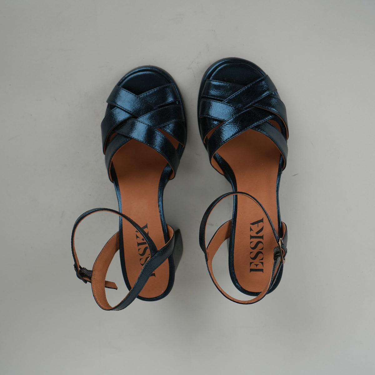 Sample - Poppy Metallic Teal - Size 37 UK4 High Sandal by Esska