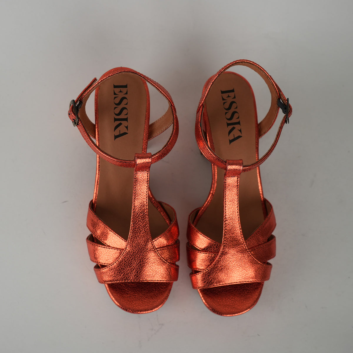Sample - Charlie Metallic Pumpkin - Size 37 UK4 Mid Sandal by Esska