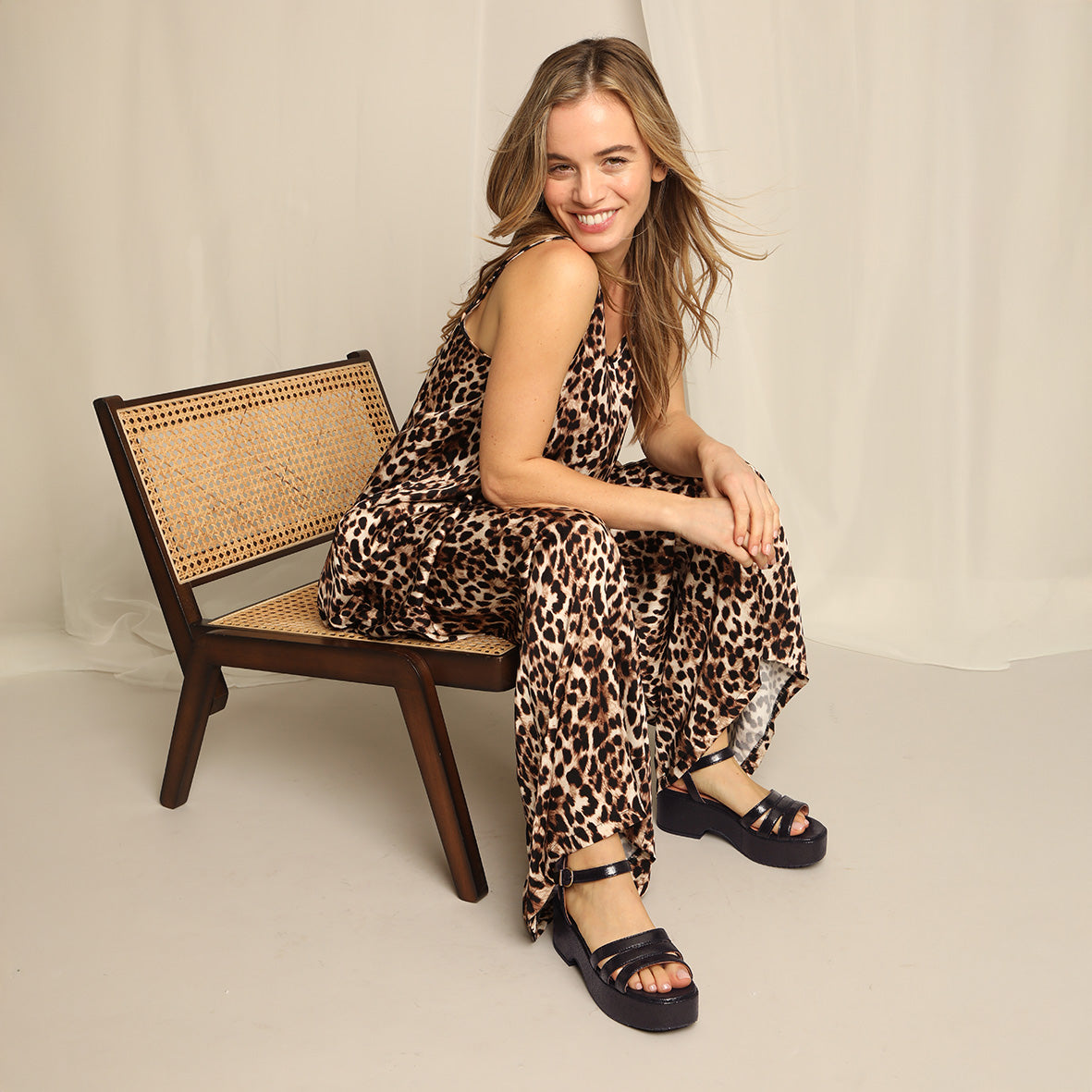 Ellie Vegan Black Flat Sandal by Esska