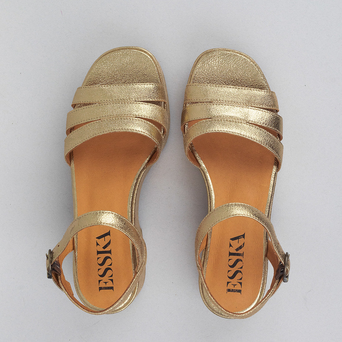 Ellie Gold Dust Flat Sandal by Esska