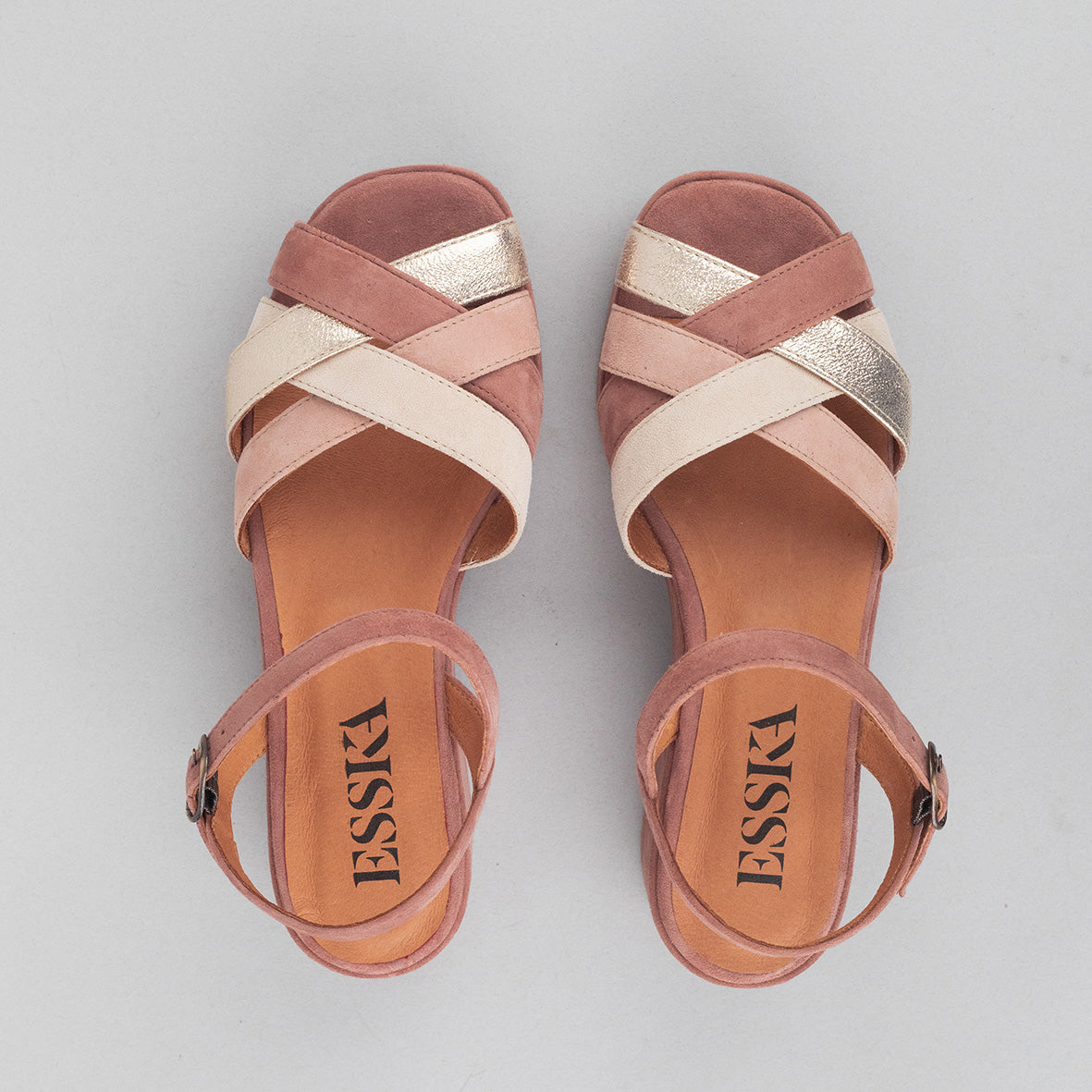 Elsa Dusty Pink Flat Sandal by Esska