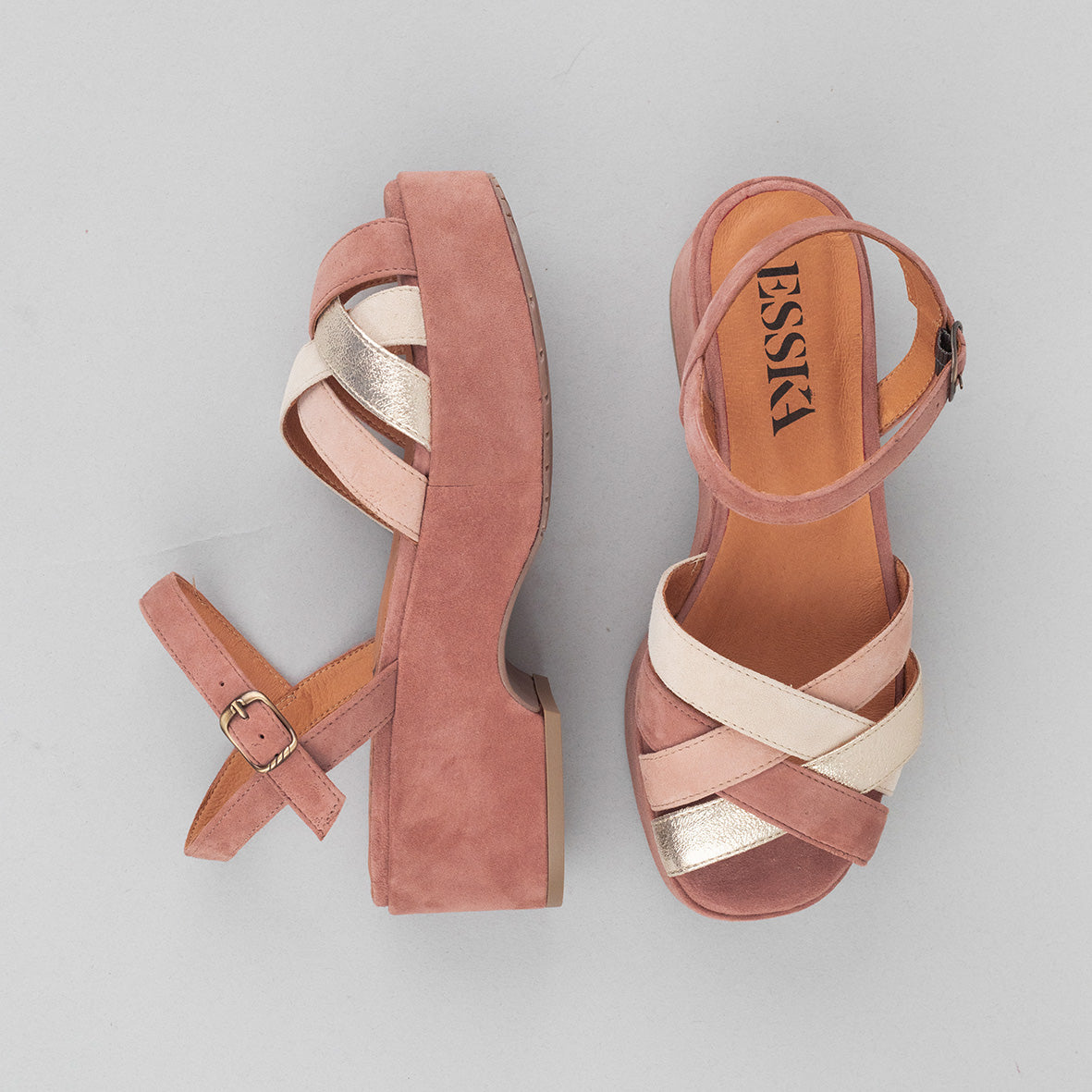 Elsa Dusty Pink Flat Sandal by Esska
