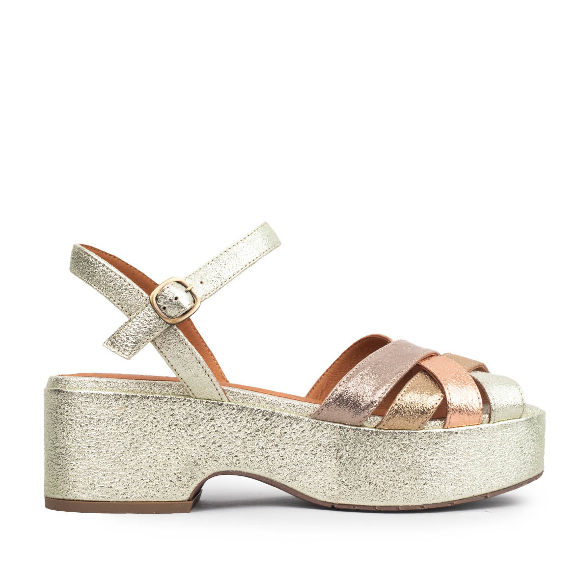 Elsa Metallic Multi Flat Sandal by Esska