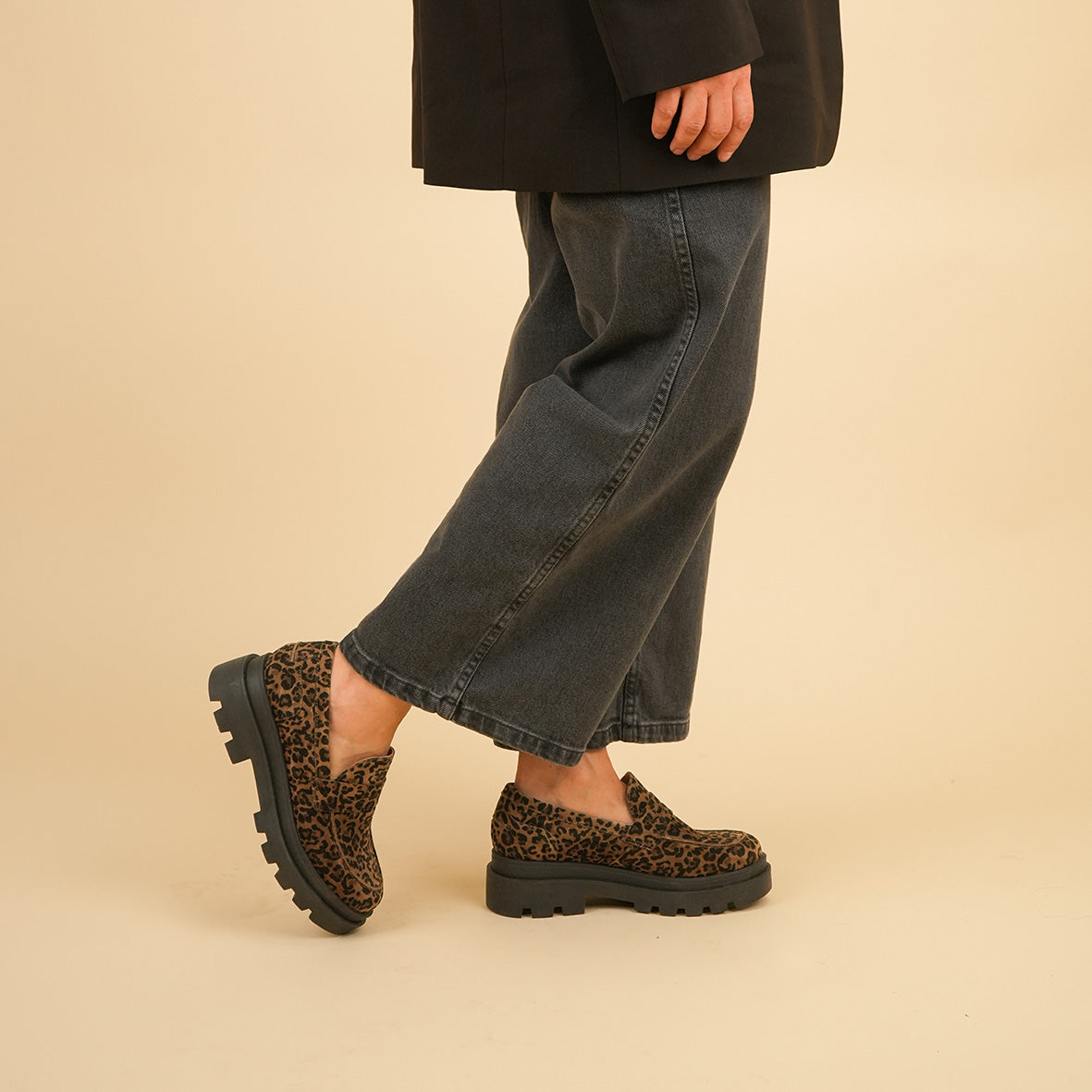 Emily Leopard Flat Shoe by Esska