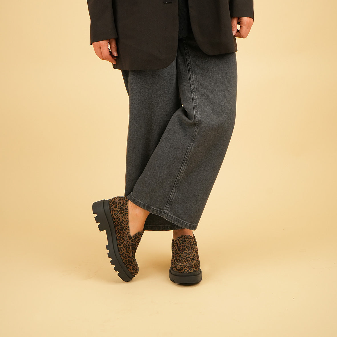 Emily Leopard Flat Shoe by Esska