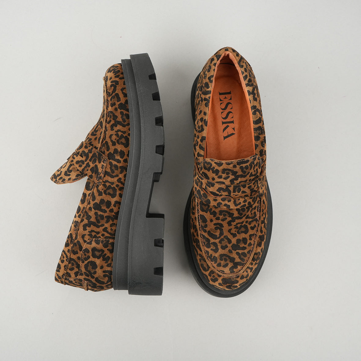 Emily Leopard Flat Shoe by Esska