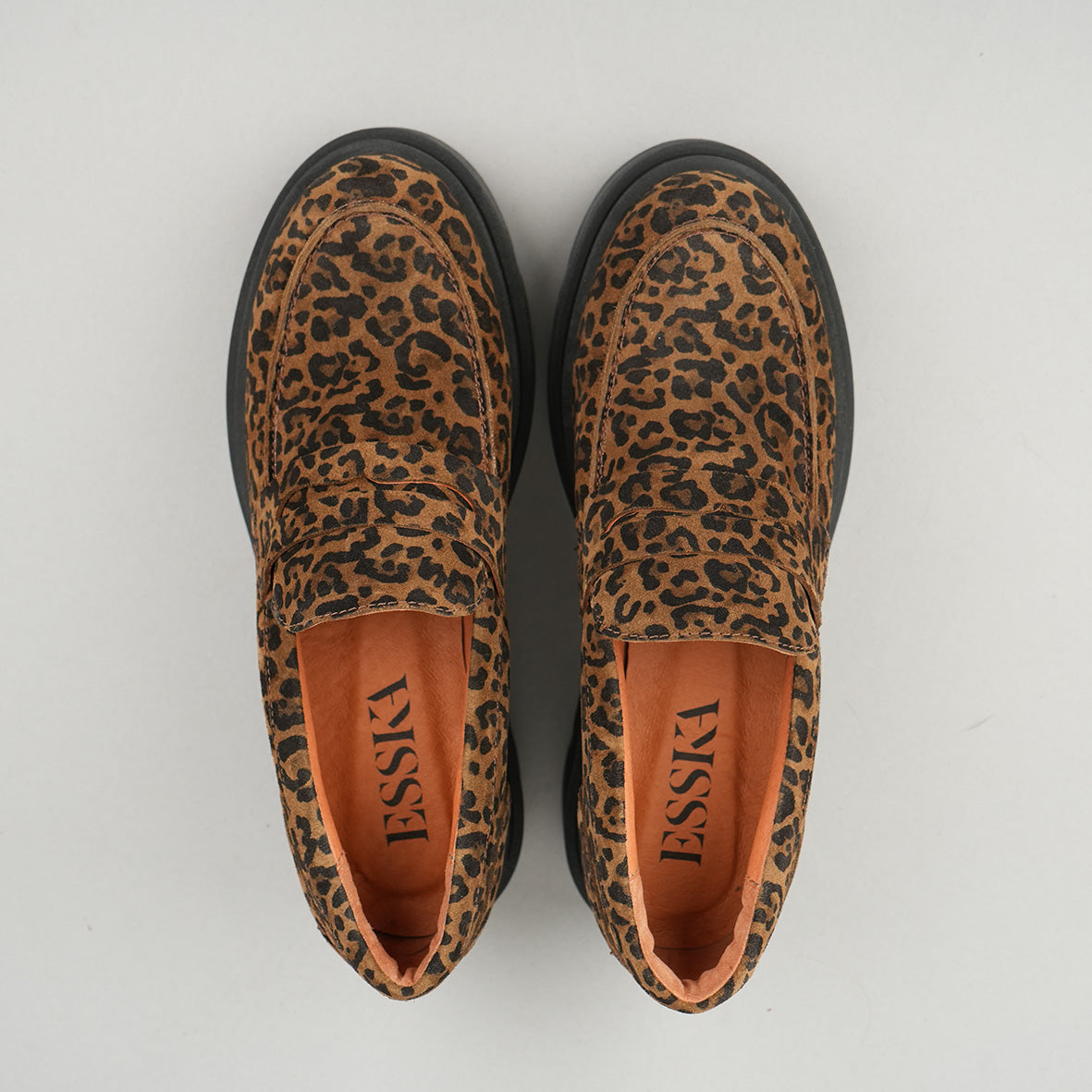 Emily Leopard Flat Shoe by Esska