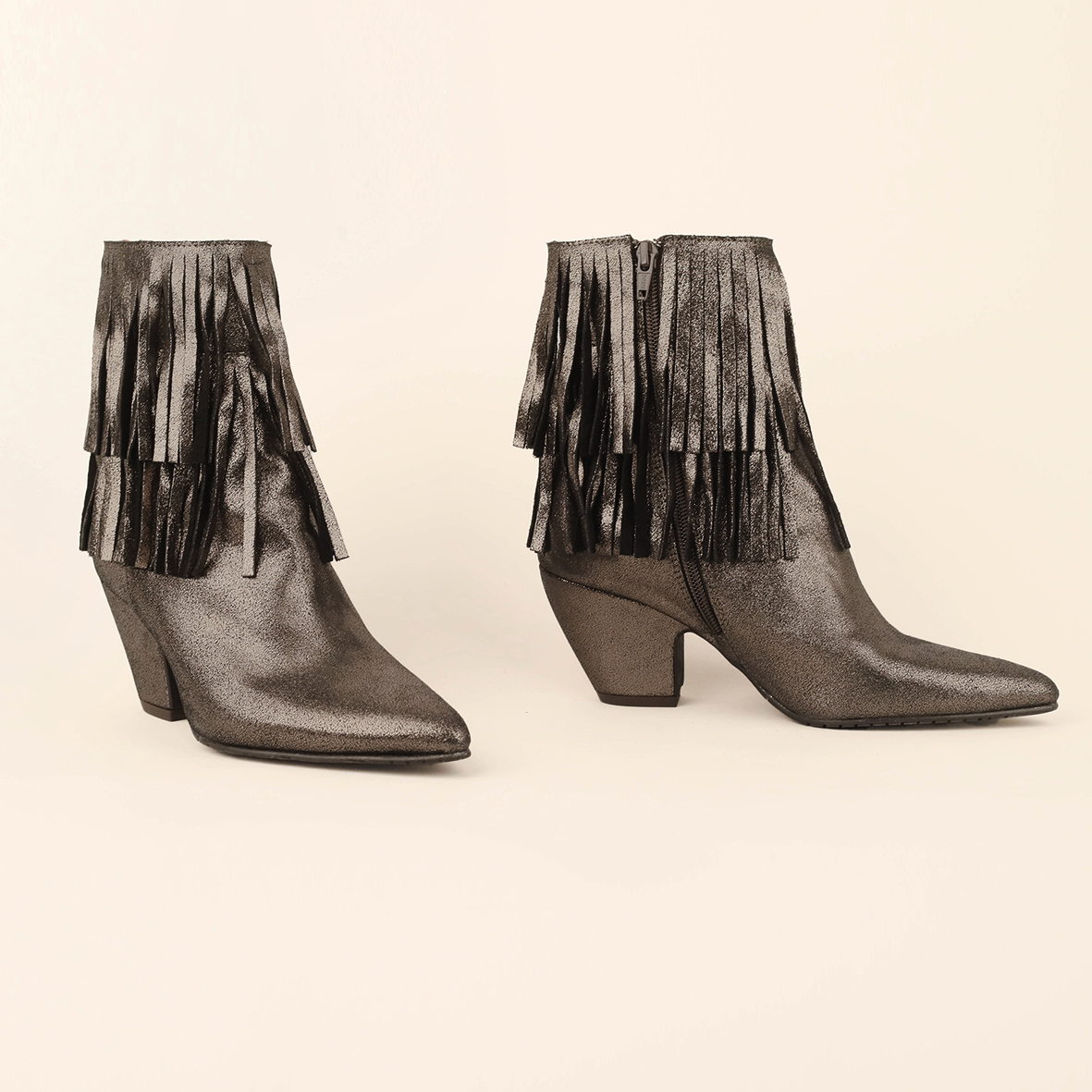 Esme Metallic Iron Mid Boot by Esska