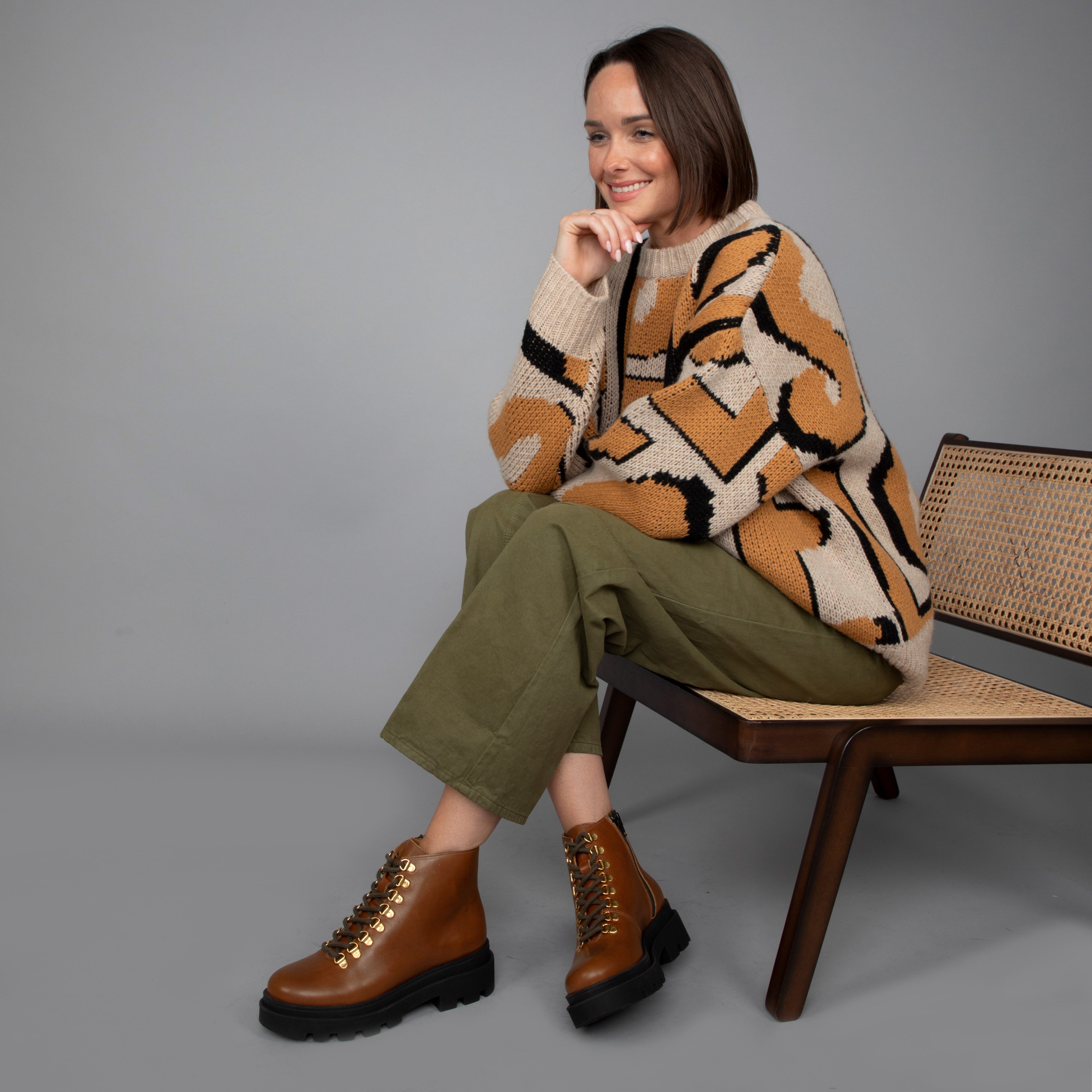 Estelle Tan Flat Boot by Esska