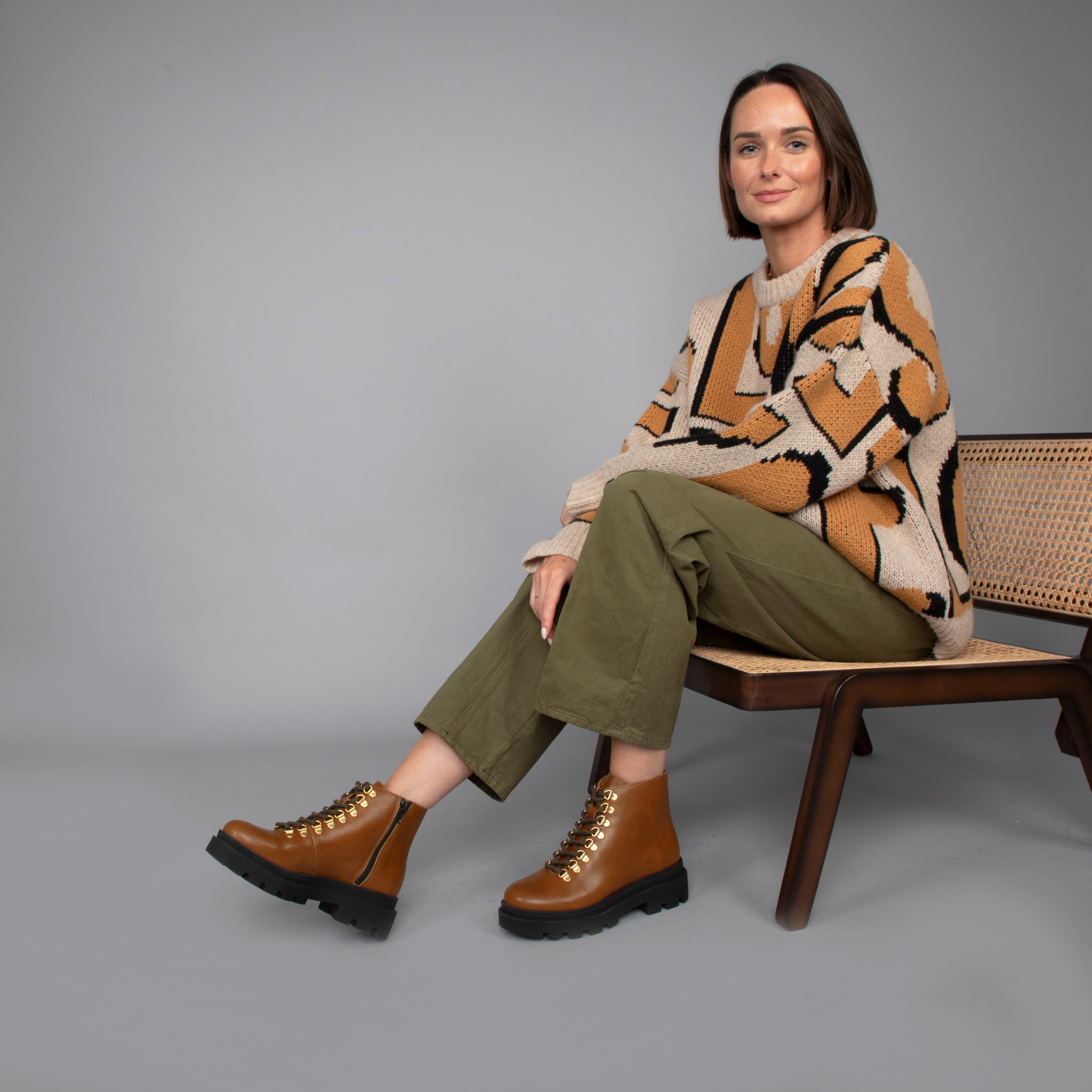 Estelle Tan Flat Boot by Esska