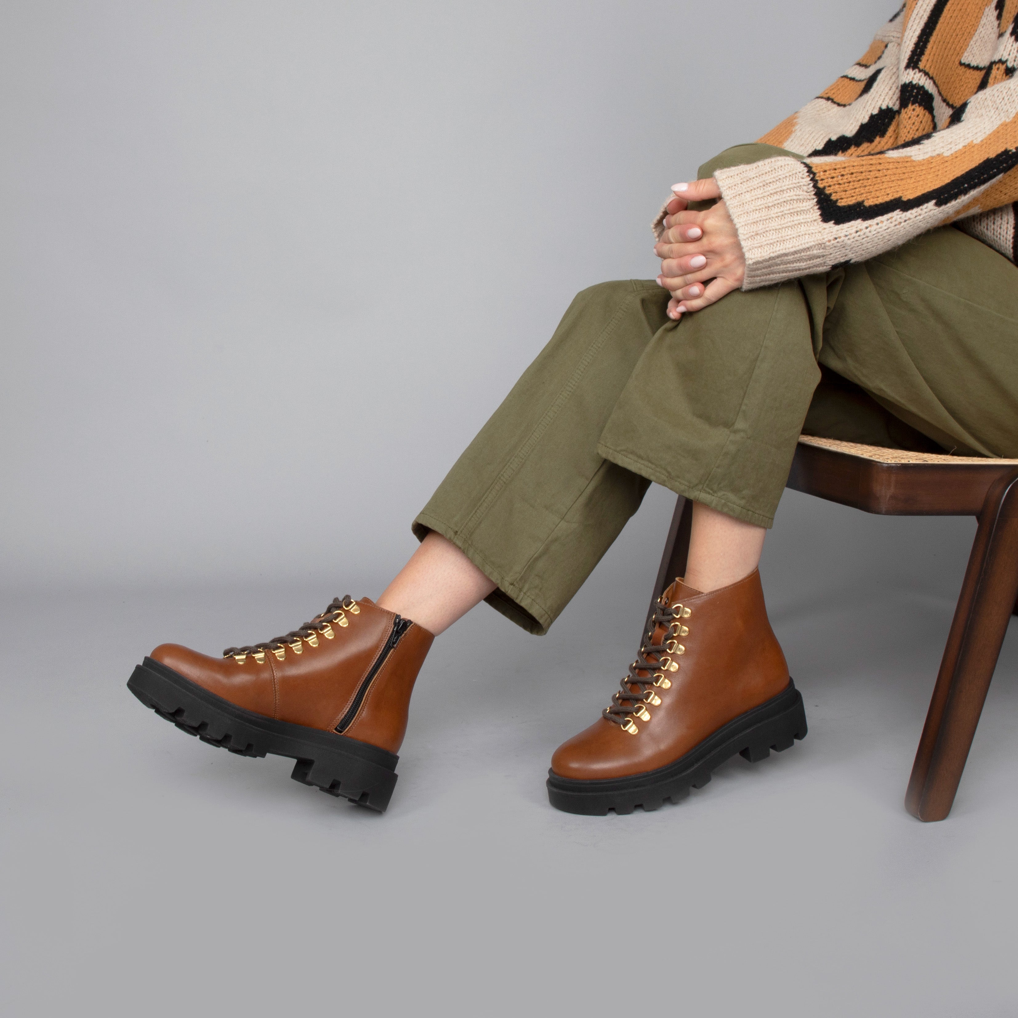 Estelle Tan Flat Boot by Esska