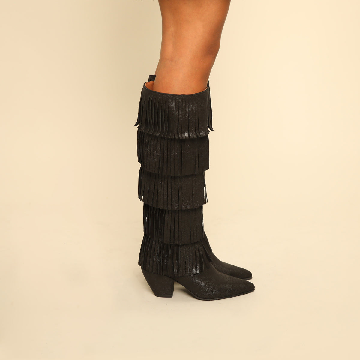 Eva Metallic Black Mid Boot by Esska