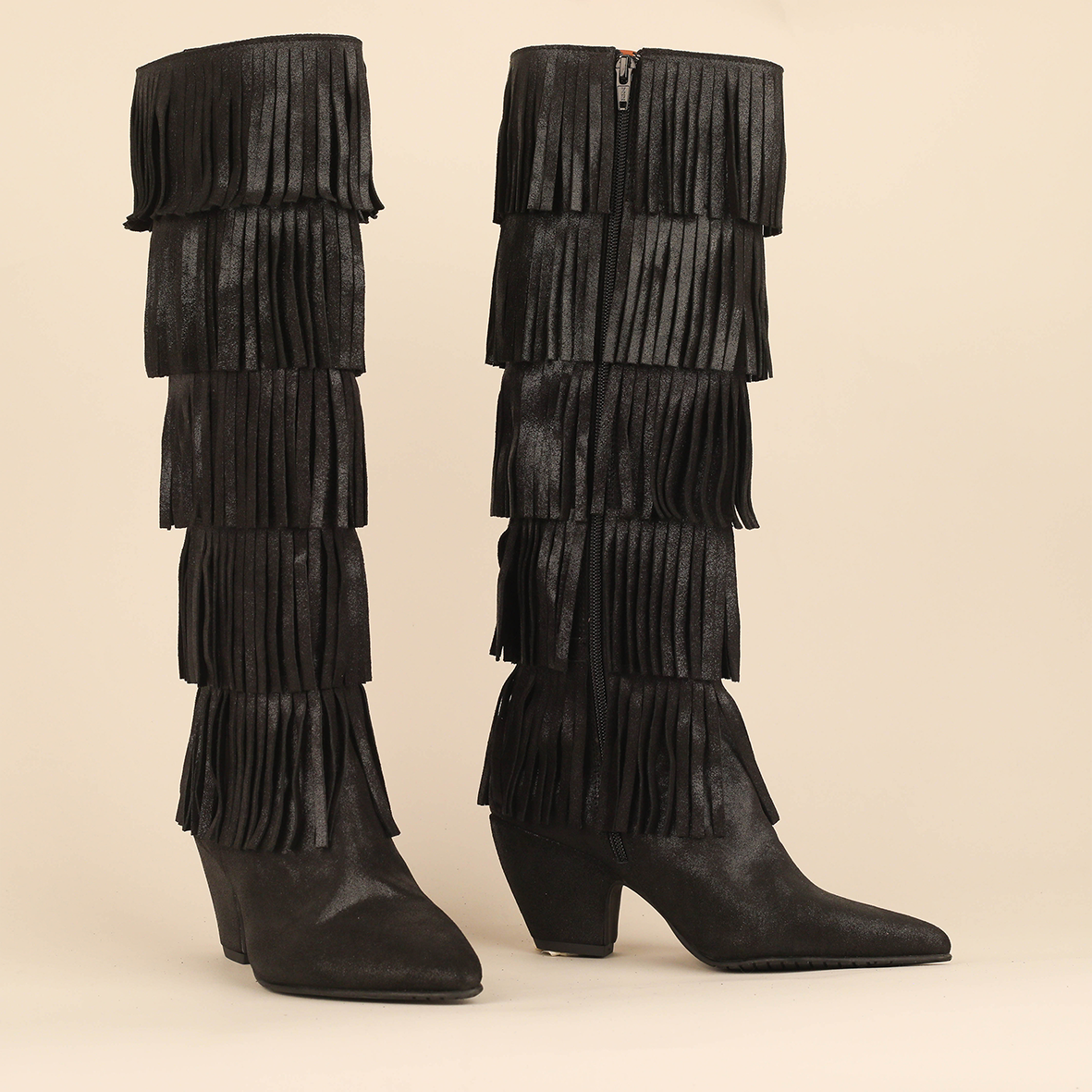 Eva Metallic Black Mid Boot by Esska