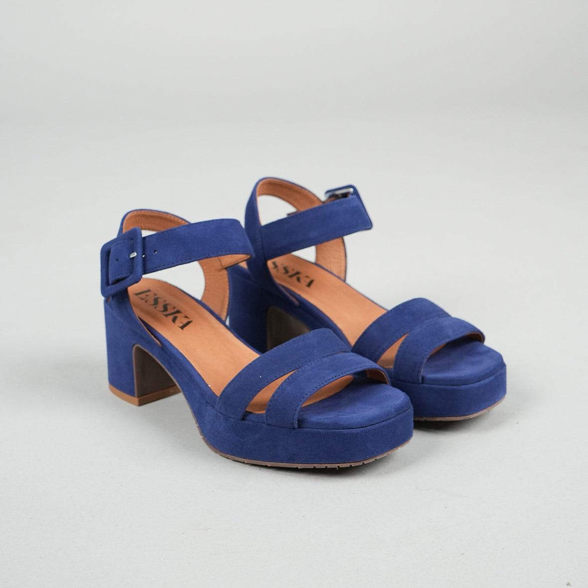 Flora Ink Blue Mid Sandal by Esska