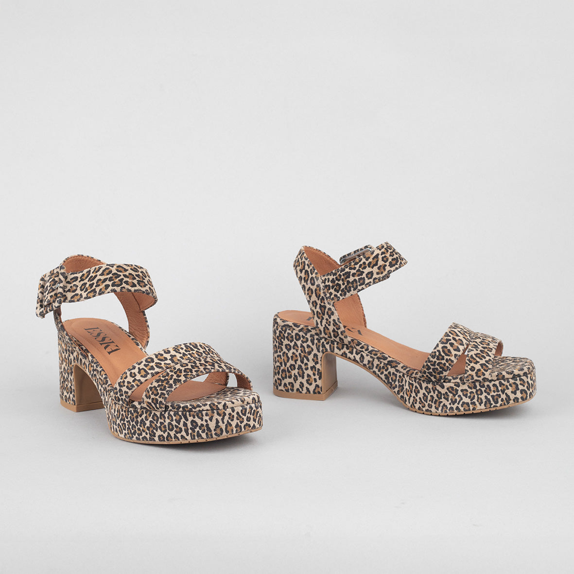 Flora Leopard Mid Sandal by Esska