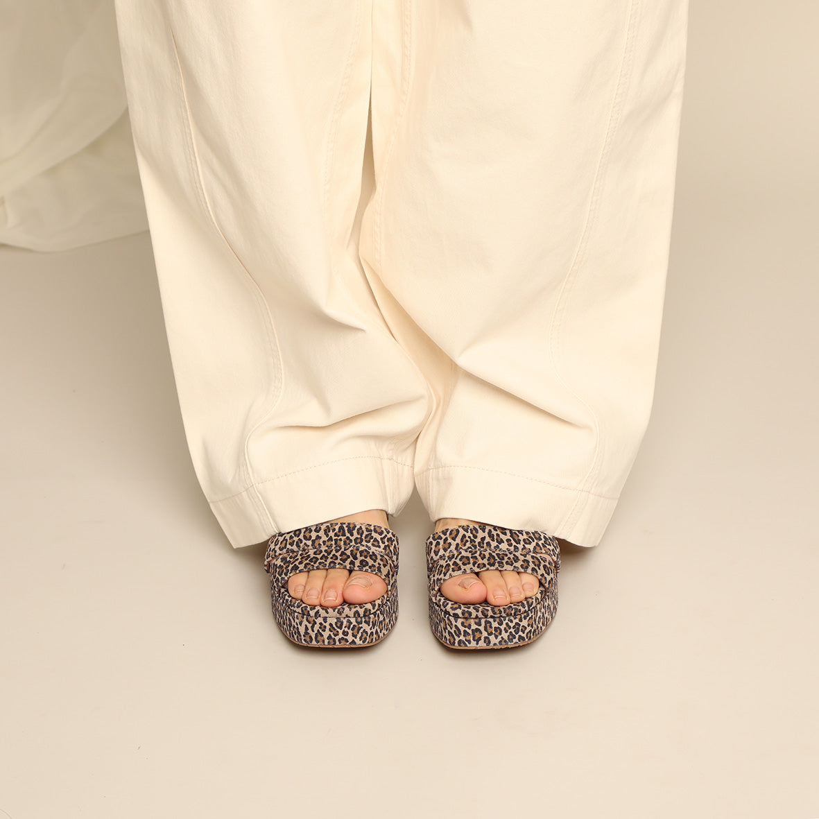 Flora Leopard Mid Sandal by Esska