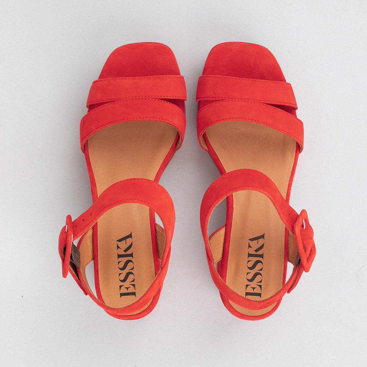 Flora Red Mid Sandal by Esska