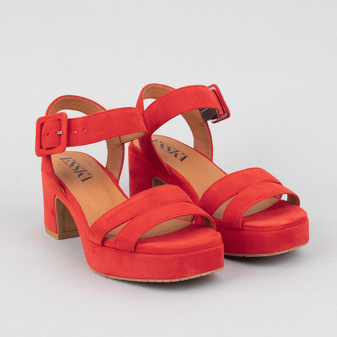 Flora Red Mid Sandal by Esska