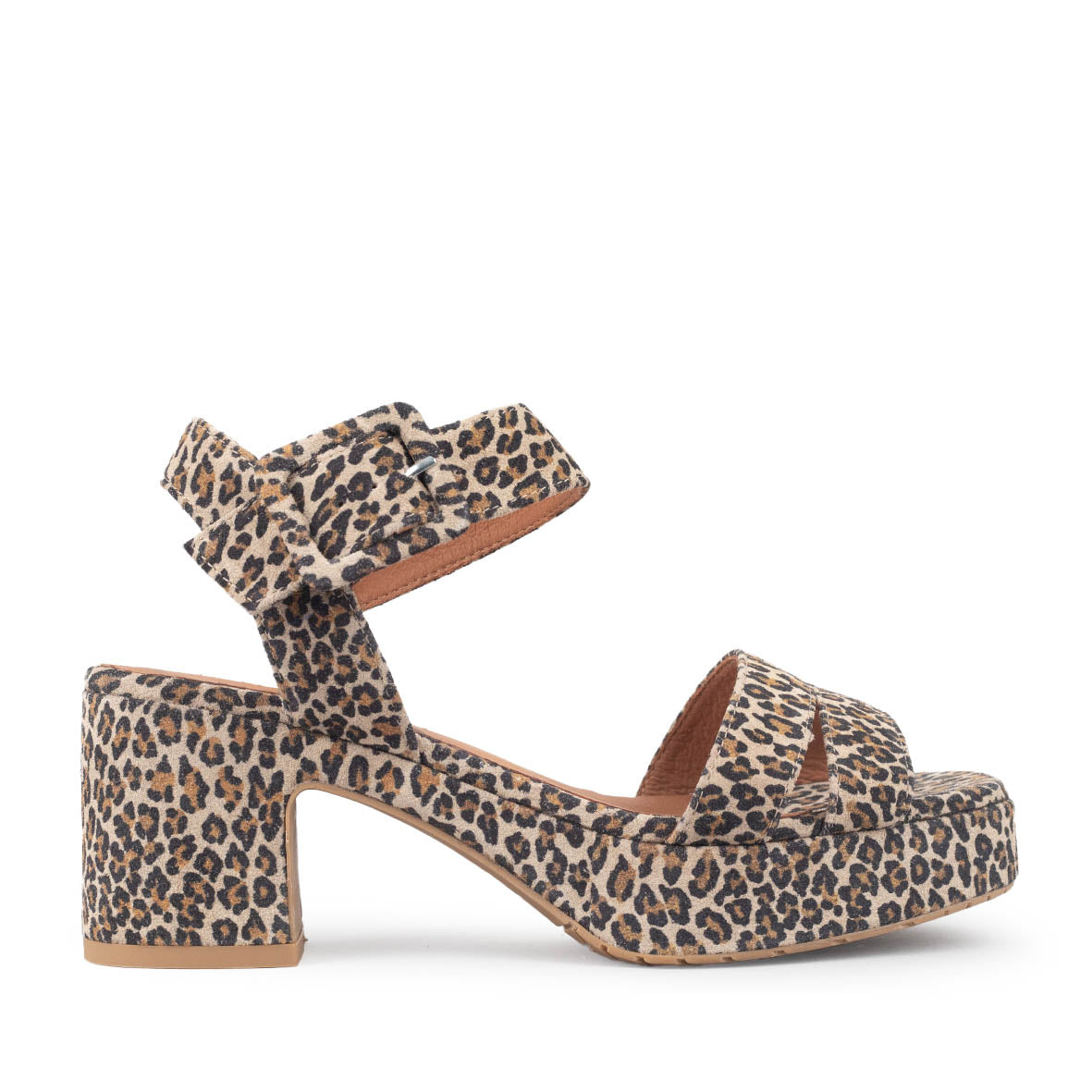 Flora Leopard Mid Sandal by Esska