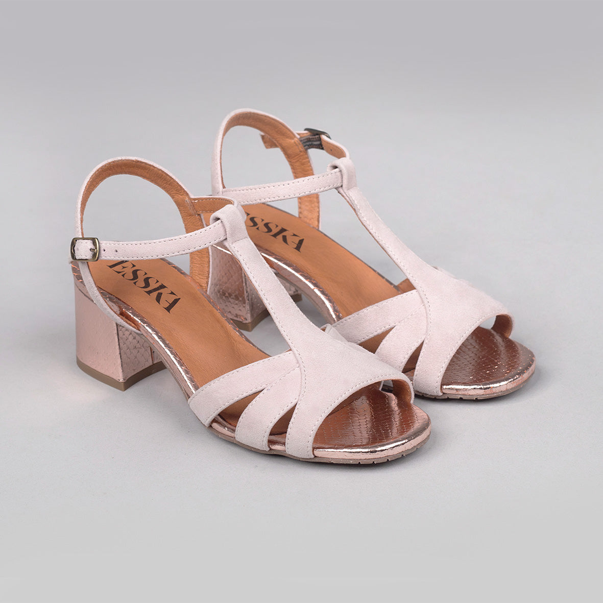 Gabby Dusty Pink Low Sandal by Esska